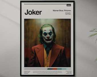 Joker Movie Poster – Joaquin Phoenix Retro Art (A2 Print) (Digital Download)