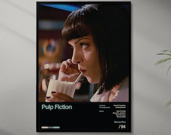 Pulp Fiction Movie Poster – Retro Minimalist Art Print (Digital Download)