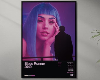 Blade Runner 2049 Poster - Retro Minimalist poster art - Ana De Armas , Sci Fi , Neo Noir , Vintage art  - Wall Decor , Gift idea