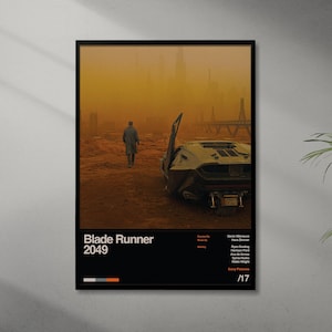 Blade Runner 2049 Poster - Retro Minimalist Movie poster art - Vintage art - Wall Decor - Sci fi , Neo Noir , Ryan Gosling , Gift Idea