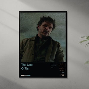 Puede incluir: Un póster en blanco y negro con la cara de un hombre en el centro. El póster tiene el texto "The Last Of Us" y "HBO" en la parte inferior.