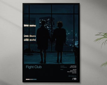 Fight Club Movie Poster – Retro Minimalist Vintage Art (Digital Download)