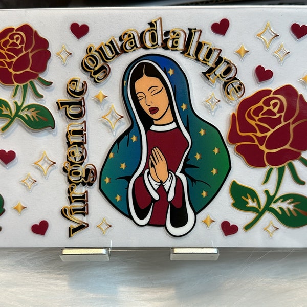 La Virgen De Guadalupe UV DTF Transfer | High Quality | Cup Transfer | Cup Wrap | No Heat Required |