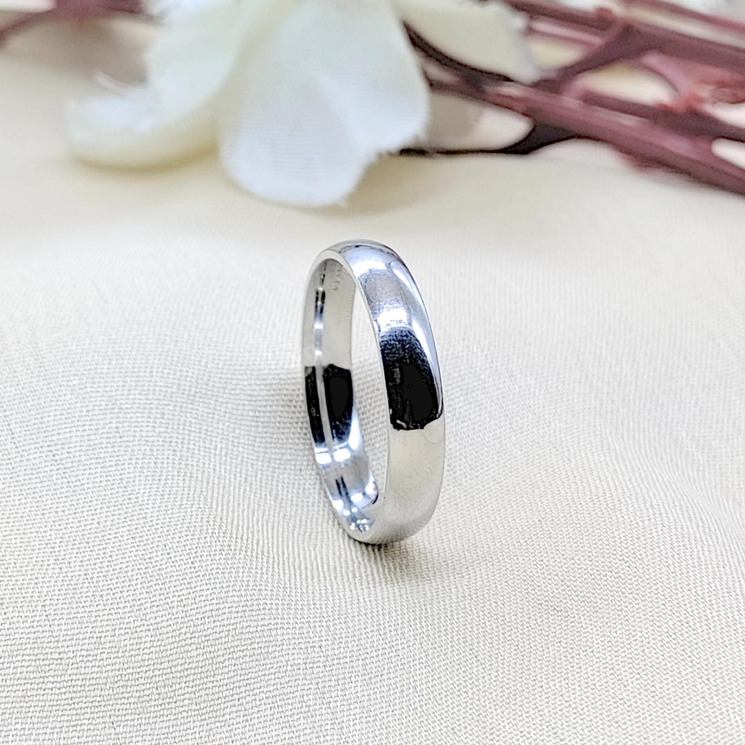 925 Sterling Silver Plain Band Ring, Minimalist Unisex Jewelry - Etsy