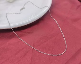 Dainty 925 Sterling Silver Cable Chain Necklace: Unisex Pendant Chain