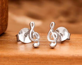 Orecchini da donna in vero argento Sterling 925, con note