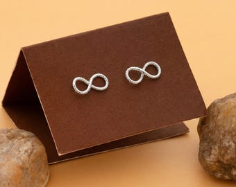 Handmade Sterling Silver Twisted Infinity Stud Earrings