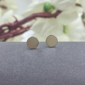 Simple Round Studs Sterling Silver 925 Circle Flat Ear Stud Unisex Earrings Round Earring Minimalist Handmade Gift Studs with Pushback