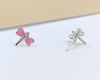 925 Sterling Silver Cute Bees Ear Studs Tiny Insects Kids Boucles d’oreilles Émail Cartilage Ear Studs Girls Boucles d’oreilles Minimaliste Cadeau fait main