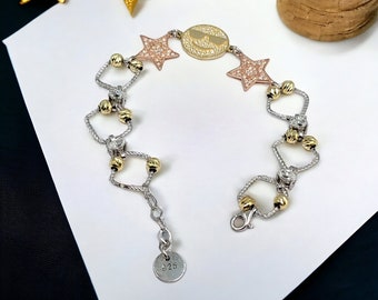 Sterling Silver Star Tennis Bracelet: Shimmery Rock Star Unisex Jewelry