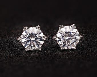 Sterling Silver Star Stud Earrings: Dainty CZ Minimalist Jewelry