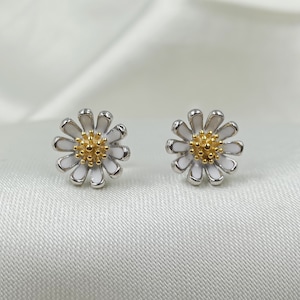 Gänseblümchen Ohrstecker: 925 Sterling Silber Ohrstecker