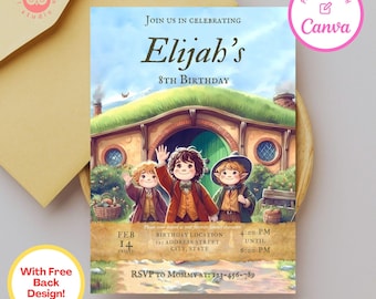 Woodland invitation, fantasy birthday invitation, fairycore, cottagecore, fairytale birthday, invitation, birthday party invitation template