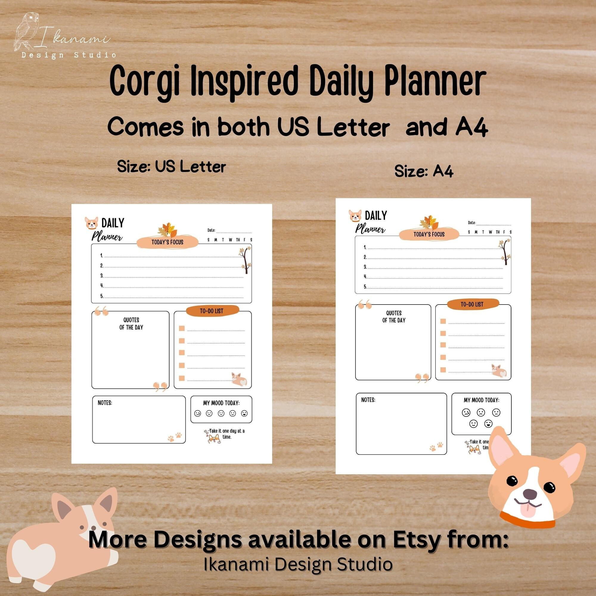 Cute Corgi Printable Daily Planner: Stay Organized and Inspired With ...