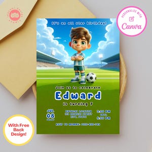 Soccer birthday, soccer birthday invitation boy, soccer birthday invitation card, birthday party invite, birthday party invitation template