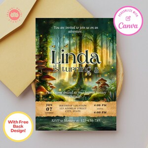 Cottagecore, cottagecore invitation, magical birthday, cottagecore birthday invitation, invitation, birthday party invitation template