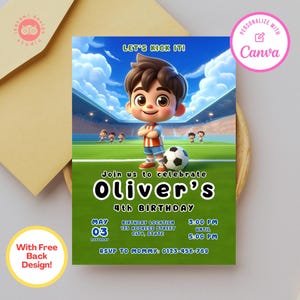 Soccer birthday, soccer birthday invitation boy, soccer birthday invitation card, birthday party invite, birthday party invitation template