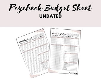 Paycheck Allocation Budget Sheet, Printable Paycheck Allocation ...