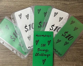 5 Tarjetas de reto de ahorro con sobres