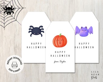Etiquetas imprimibles para recuerdos de Halloween: Fiesta infantil en el aula (descarga digital)