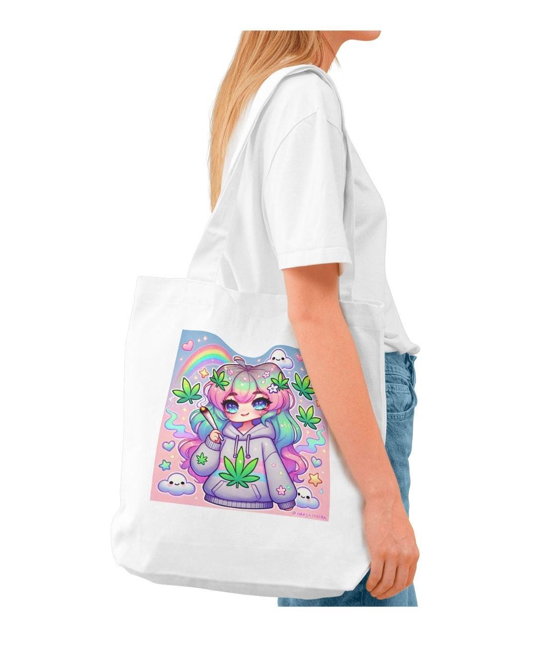 Kawaii Weed Digital Art - Cute Aesthetic Cannabis PNG, Pastel Stoner ...