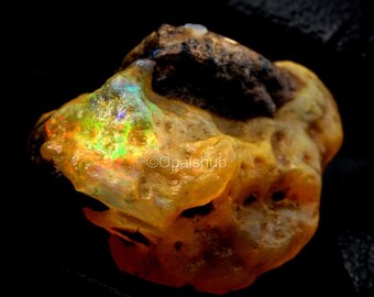 55.00 Cts Specimen Fire Opal Gemstone/ Rough Opal / Loose Gem/ Untreated Opal For Jewelry