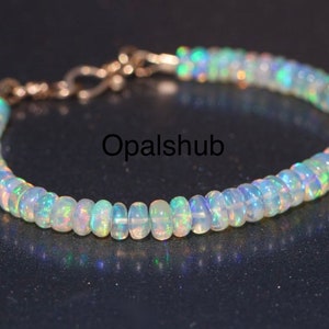 Genuine Opal Bracelet, Fire Opal Bracelet, Opal Jewellery, Handmade Opal Jewellry, Gift for her, October Birthstone, Gemstone Opal Bracelet