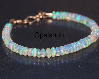 Genuine Opal Bracelet, Fire Opal Bracelet, Opal Jewellery, Handmade Opal Jewellry, Gift for her, October Birthstone, Gemstone Opal Bracelet