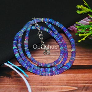Lila Opal Perlenkette: Äthiopische Welo Opal Rondelle