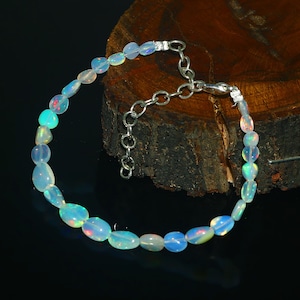 fire Opal tumble bead Bracelet - fire opal bracelet - welo Fire opal bead Bracelet - opal Bracelet - welo fire opal tumble bracelet #6