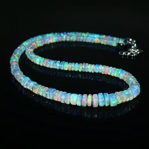 Naturlig Etiopisk Opal 5To7mm Rondelle Beads Halsband