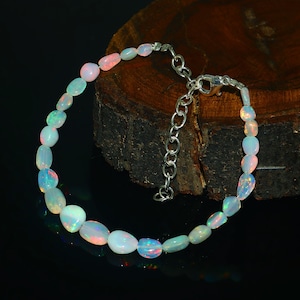 fire Opal tumble bead Bracelet - fire opal bracelet - welo Fire opal bead Bracelet - opal Bracelet - welo fire opal tumble bracelet #1