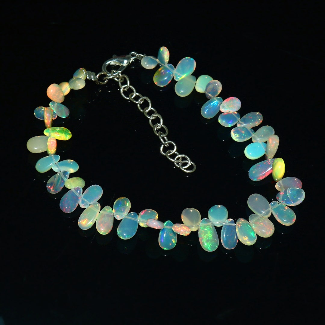 Opal Bracelet, Fire Opal Bracelet, Opal Drops Bracelet, Opal Almonds