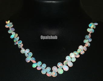 Faceted White Opal Necklace: 925 Sterling Silver, Ethiopian Opal