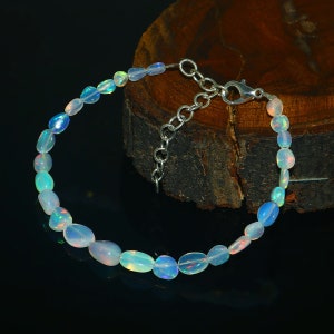fire Opal tumble bead Bracelet - fire opal bracelet - welo Fire opal bead Bracelet - opal Bracelet - welo fire opal tumble bracelet #5