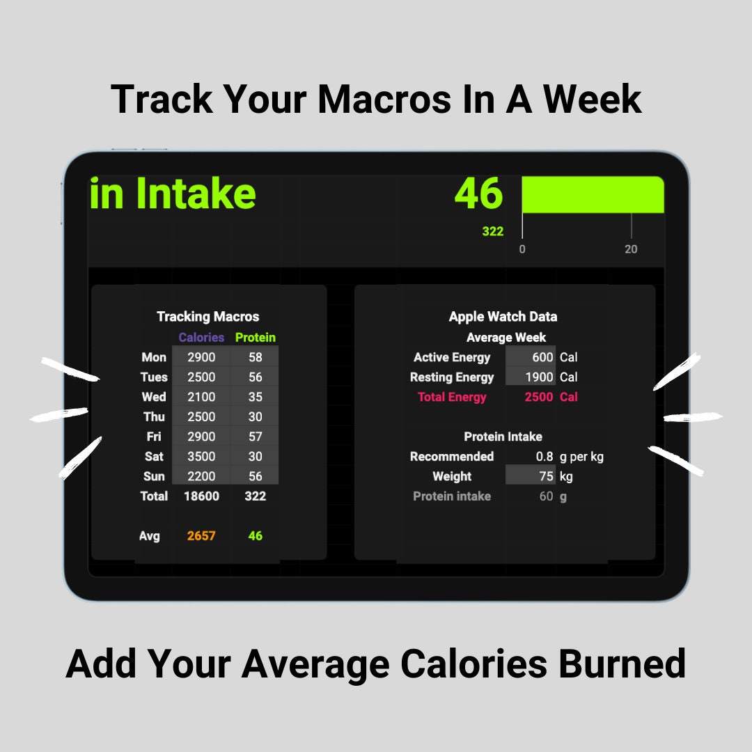 Calorie Deficit Surplus Calculator | Google Sheet Template | Excel