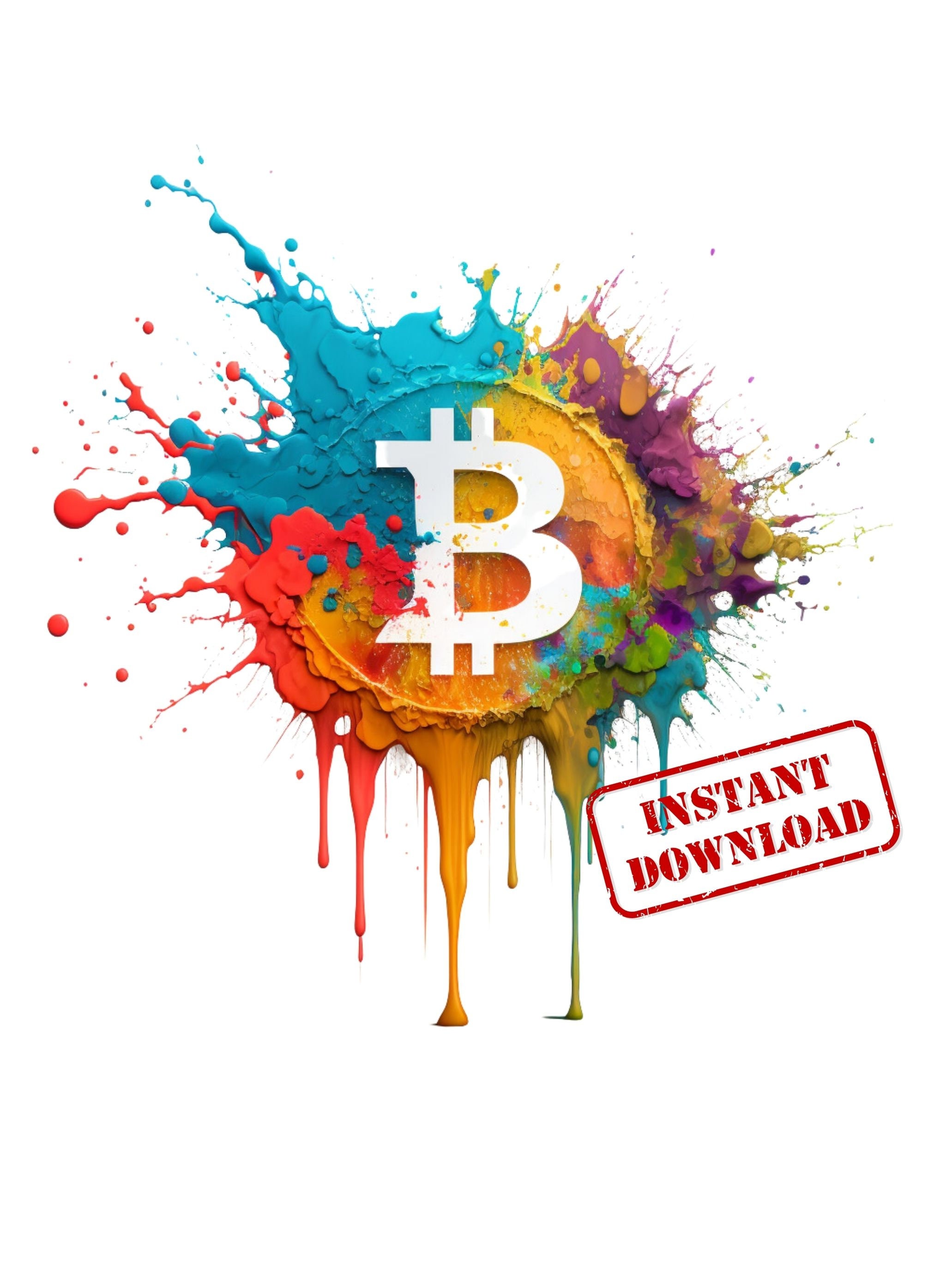 Colorful Bitcoin Logo Digital Download, Crypto Cool Shirt, Blockchain ...