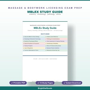 Massage Therapy MBLEx Study Guide with 56 Practice Questions, 25 Flashcards, Anatomy Kinesiology Ethics Exam Prep