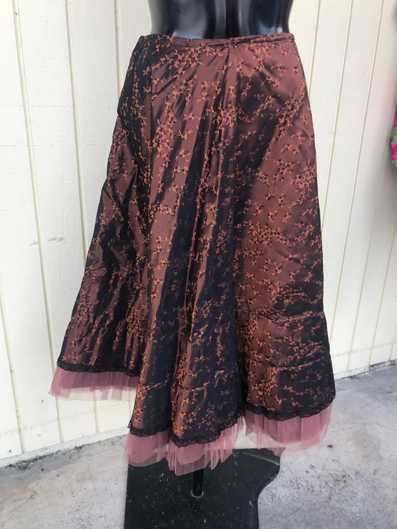 1950’s skirt, beautiful 2 tone copper floral sz. S