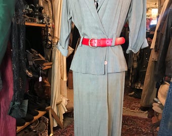 True vintage 1940’s suit dress with peplum