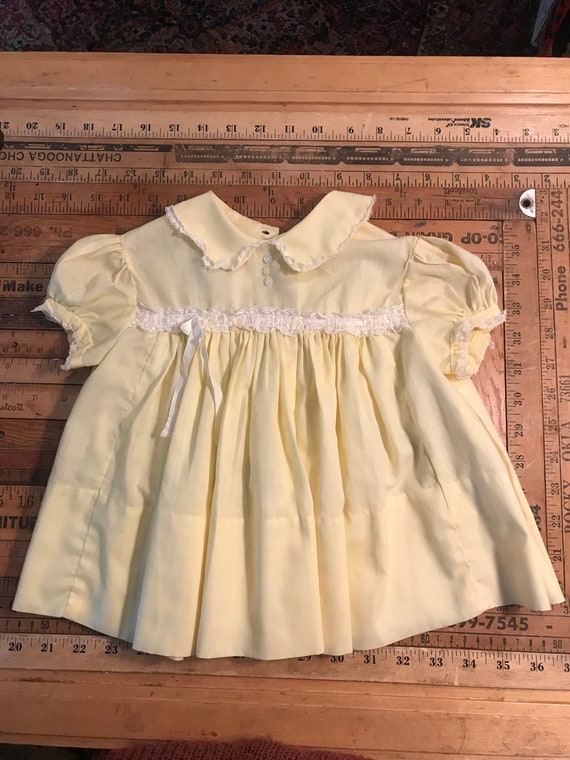 1950’s-60’s handmade yellow baby dress