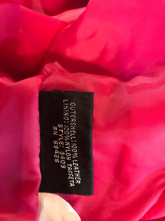 1980’s Vintage Chia Hot Pink leather jacket - image 6