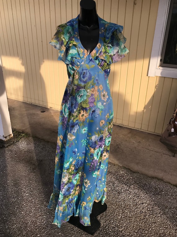 1970’s true vintage, beautiful hand made maxi dres