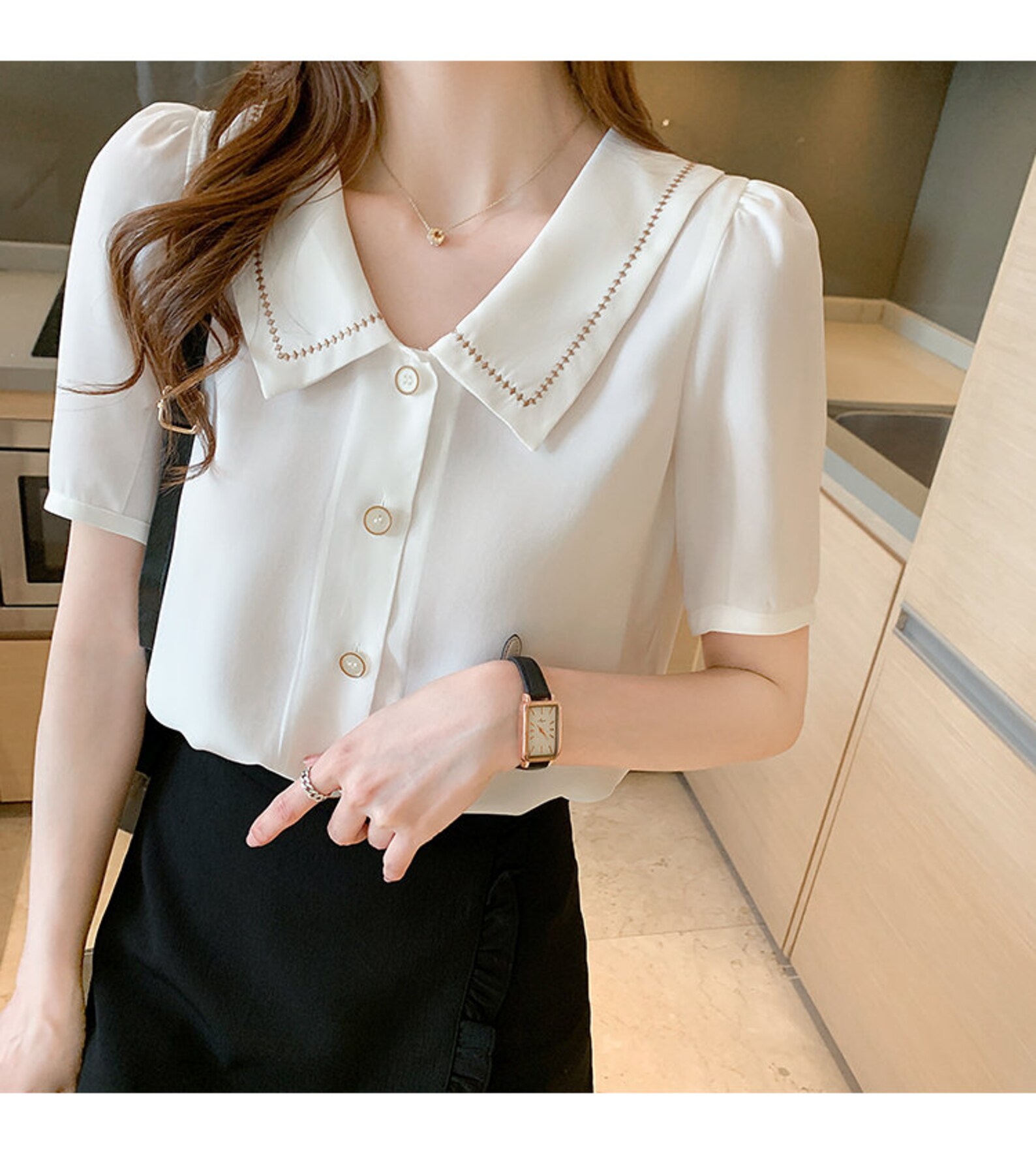Women's Elegant Short Sleeve Button Blouse Women's Etsy