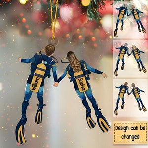 Personalized Scuba Diving Partners / Couples Car Hanging Ornament