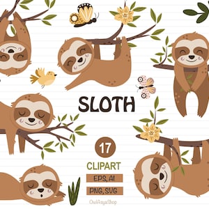 Faultier Clipart Clipart Vektor Faultier png Clipart Clip art kommerzielle Nutzung