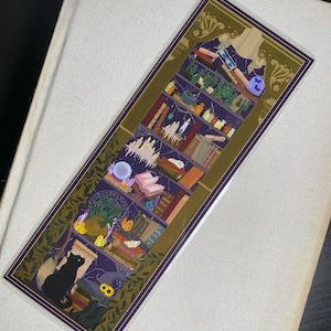 DYUO - Witch&#39;s Shelf Bookmark, Dark Academia Bookmark, Reading Bookmark, Witchy Bookmark, Magical, Magic Bookmark, Gift, Book Lovers
