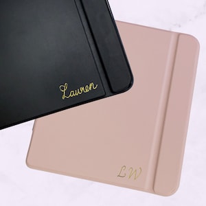 Kobo Libra Colour Case – PU Leather Flip Cover / Transparent Back, E-Reader Case, Personalized Initials, Name or Pokémon