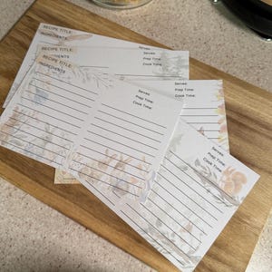 DYUO - Cartões de receitas em aquarela, criaturas da floresta, 25 unidades, cartões de receitas 4 x 6, papel cartão grosso frente e verso, para caixa de receitas