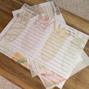 DYUO - Aquarell Rezeptkarten, Getränke, lustige Getränke, Cocktailgetränke, 25 Stück, 4 x 6 Rezeptkarten, doppelseitige dicke Karte, für Rezeptbox
